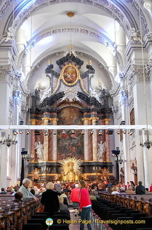 Crew preparing for a classical concert in the Church of St Michael