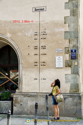 A historical record of flood levels in Passau, with 2013 being the worst in 500 years