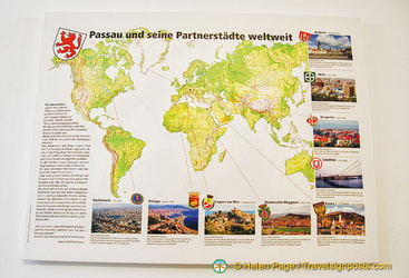 Map of Passau's partner cities
