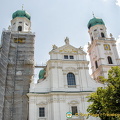 Partly covered facade of St. Stephens