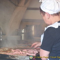 Bratwurst cooking at Regensburg Wurstkuchl