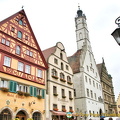 The white building with the tower is the Rathaus on Marktplatz