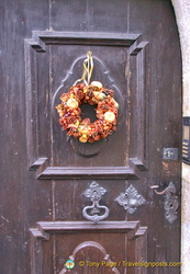 Beautiful door decorations in Rothenburg