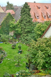 Looking into the gardens from the Rothenburg wall