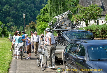Getting ready for their Moselle bike tour