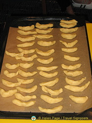 Tray of Vanillekipferl ready for the oven