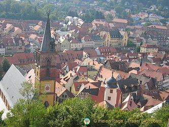 Aerial view of Wertheim historic centre