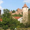 View of Kittstein Gate and Wertheim Castle from across the Tauber