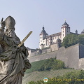 View of St Kilian and Marienberg Fortress from Alte Mainbrucke