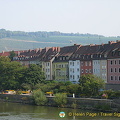 View of beautiful houses from across the river