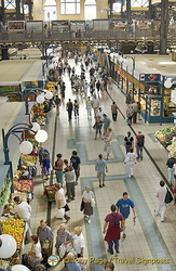 View down the fresh food section on the ground floor