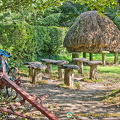 Corn barn and farm equipment