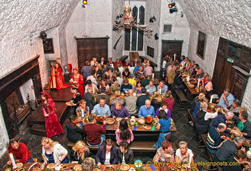 A view of the banquet hall from the minstrels' gallery
