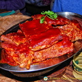 Spare ribs with honey and mustard sauce