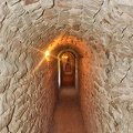 A long and narrow passage to the Rocca Maggiore tower