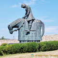 Sculpture of San Francesco returning to Assisi