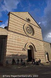 Basilica di Santa Chiara is the burial place of St. Clare who was the founder of the Poor Clares (an order of nuns)