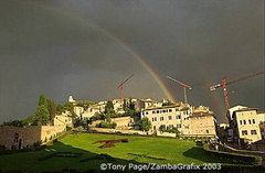 As Assisi reconstructs, cranes mark the skyline of the city