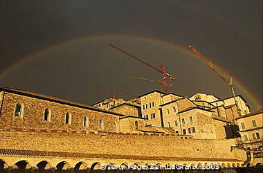 Rainbow casting a magical arc over Assisi