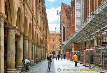 Via dell'Archiginnasio in Central Bologna