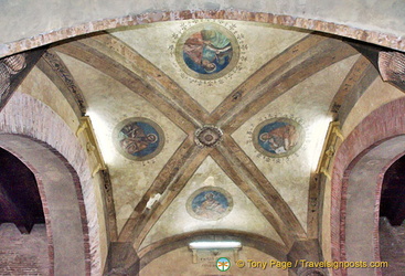 Images of the four patron saints of Bologna
