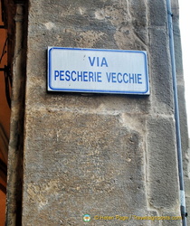 Via Pescherie Vecchie - where the Bologna food market is