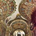 Decorated walls and ceiling of the Archiginnasio of Bologna, lower portico