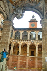 Inner courtyard of the Archiginnasio of Bologna