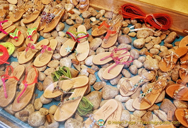 Lots of beautiful sandals in Anacapri