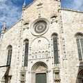 The portal on the west facade of Como Duomo is flanked by statues of Pliny the Elder and Pliny the Younger, natives of Como
