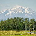 The Alps as seen from Como town