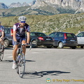 Cyclists arriving at Passo Giau