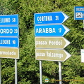 Dolomites travel signpost