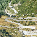 The zig-zag road from the Lagazuoi peak down to the valley