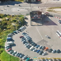The Lagazuoi cable car base station and car park