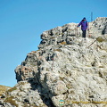 A walker on the Lagazuoi trail
