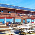 The huge terrace of the Rifugio Lagazuoi