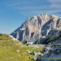 The Rifugio Valparola with views of the Marmolada