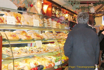 Pizzas and sandwiches