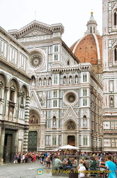 A partial view of the Duomo main entrance