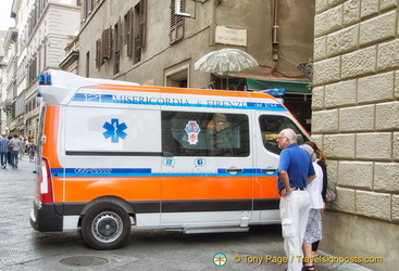 An ambulance station near Piazza Duomo