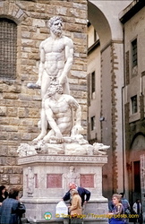 Statue of Hercules and Cacus at the entrance of the Palazzo Vecchio 