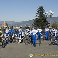 Cyclists enjoying the Piazzale Michelangelo viewpoint