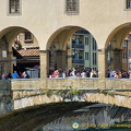 The shops on Ponte Vecchio sell jewelry, artwork and souvenirs
