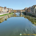 View of the Arno and Ponte Vecchio as seen from Ponte delle Grazie