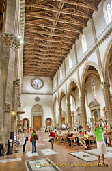 Interior of Basilica of Santa Croce with its interesting ceiling