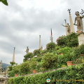 View of Isola Bella garden statues