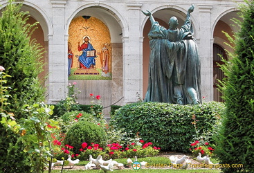 Bronze statue of St Benedict at Montecassino Abbey