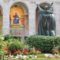 Bronze statue of St Benedict at Montecassino Abbey