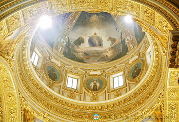 Gold gilded base of the altar dome